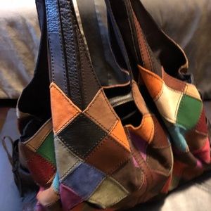 Brand new Multi colored leather lucky hobo bag